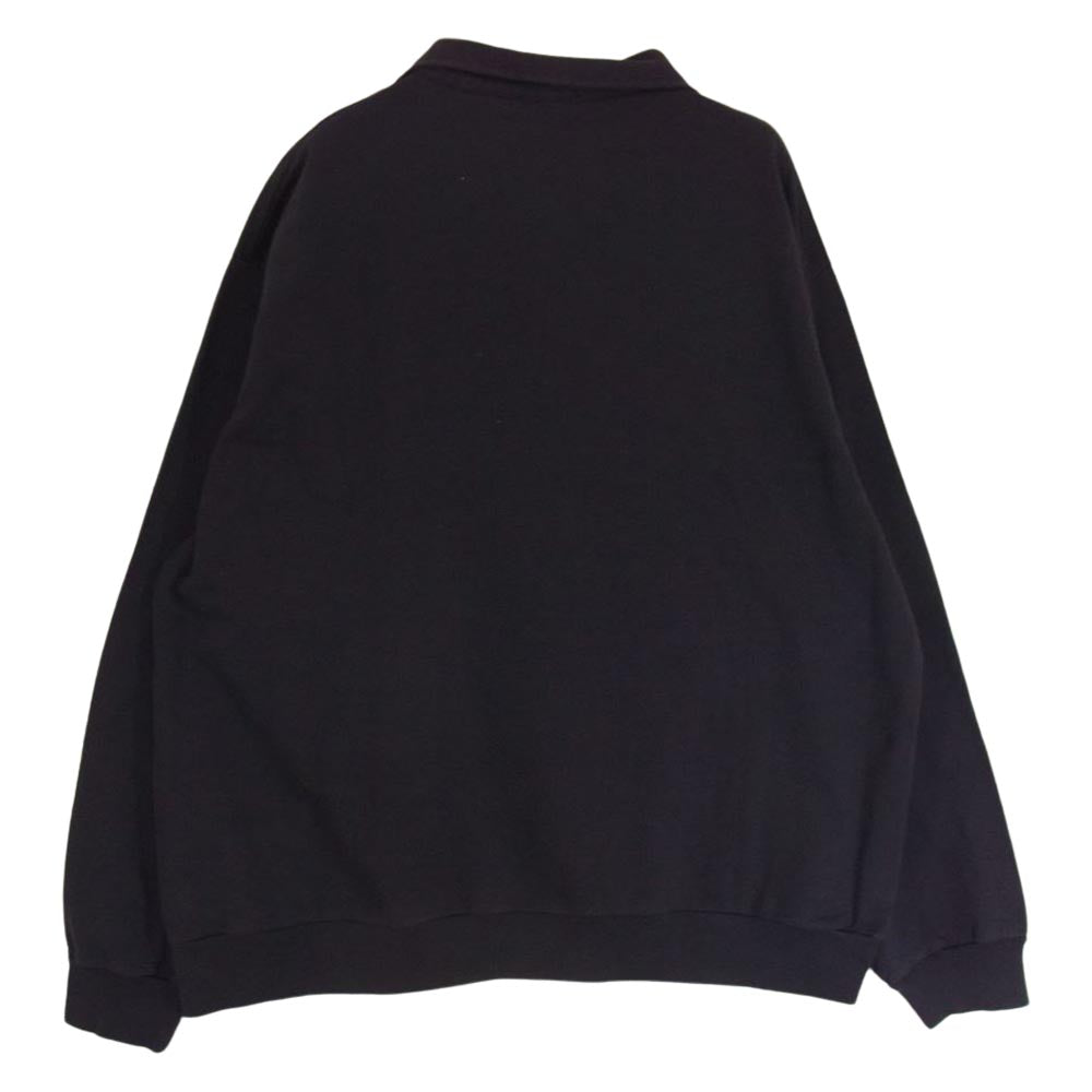 COMOLI コモリ 23SS X01-05017 コットンシルク ジャージ ハーフジップ PO プルオーバー スウェット ネイビー系 3【極上美品】【中古】