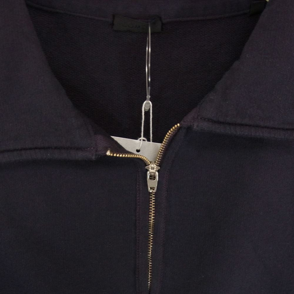COMOLI コモリ 23SS X01-05017 コットンシルク ジャージ ハーフジップ PO プルオーバー スウェット ネイビー系 3【極上美品】【中古】