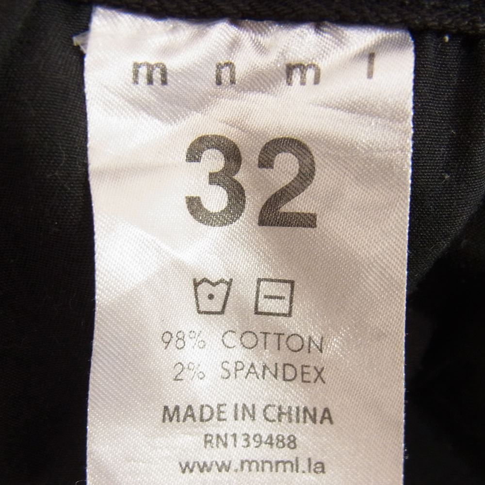 ミニマル サイドライン 裾ジップ スキニーデニム パンツ ブラック系 32【中古】