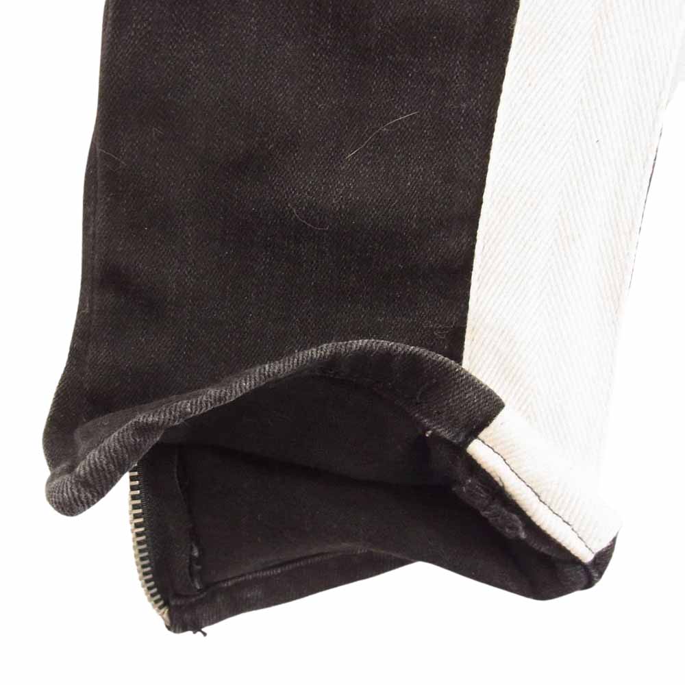 ミニマル サイドライン 裾ジップ スキニーデニム パンツ ブラック系 32【中古】