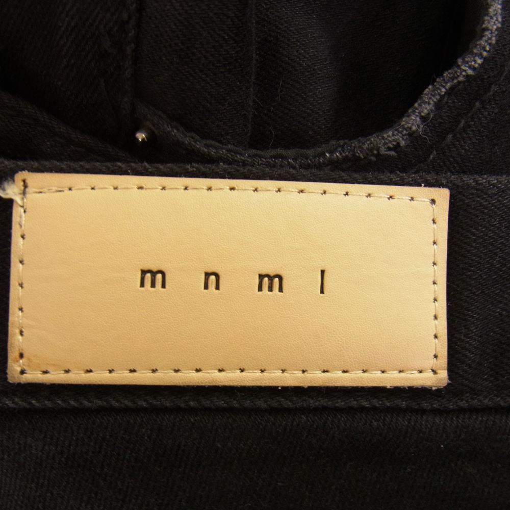 ミニマル ダメージ リペア加工 ブラック デニム パンツ ブラック系 32【中古】