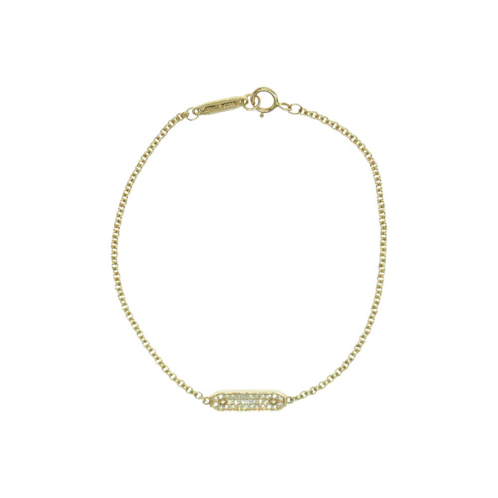 TIFFANY&Co. ティファニー K18 ローズ ゴールド ダイヤモンド タグ チェーン ブレスレット ゴールド系【美品】【中古】