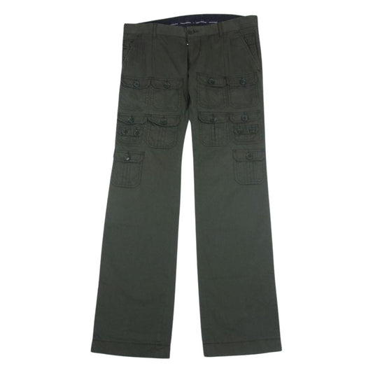 DOLCE&GABBANA ドルチェアンドガッバーナ G31PGT マルチポケット ローライズ カーゴパンツ カーキ系 48【中古】