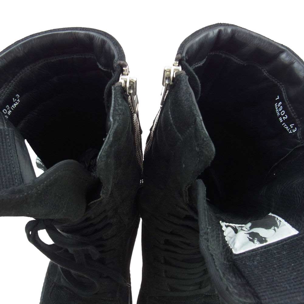Rick Owens リックオウエンス RU14F2897 STIVALI IN PELLE CARGOBASKET カーゴバスケット ハイカット レザー スエード スニーカー ブラック系【中古】