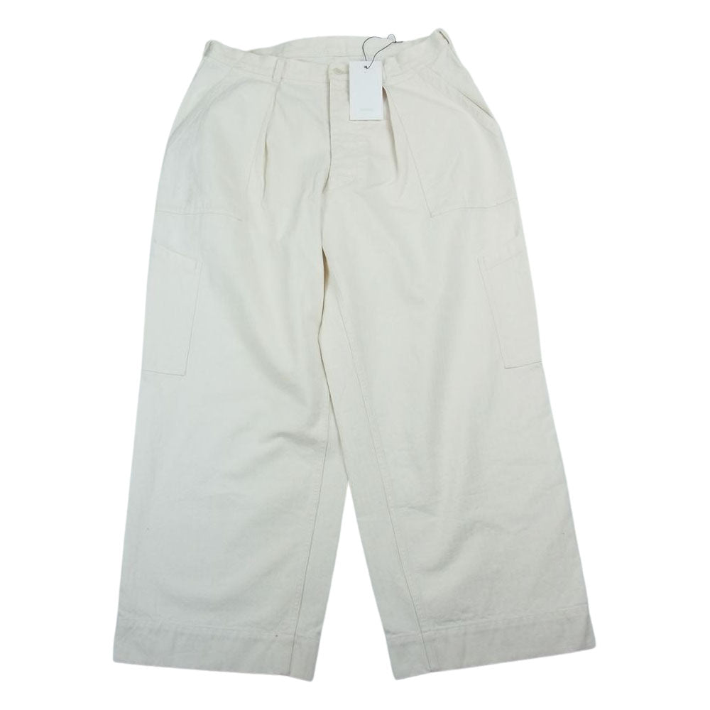 アプレッセ 22SAP‐04-03M USAF Hemmed Bottoms ミリタリー ヘム ワイドパンツ オフホワイト系 3【美品】【中古】