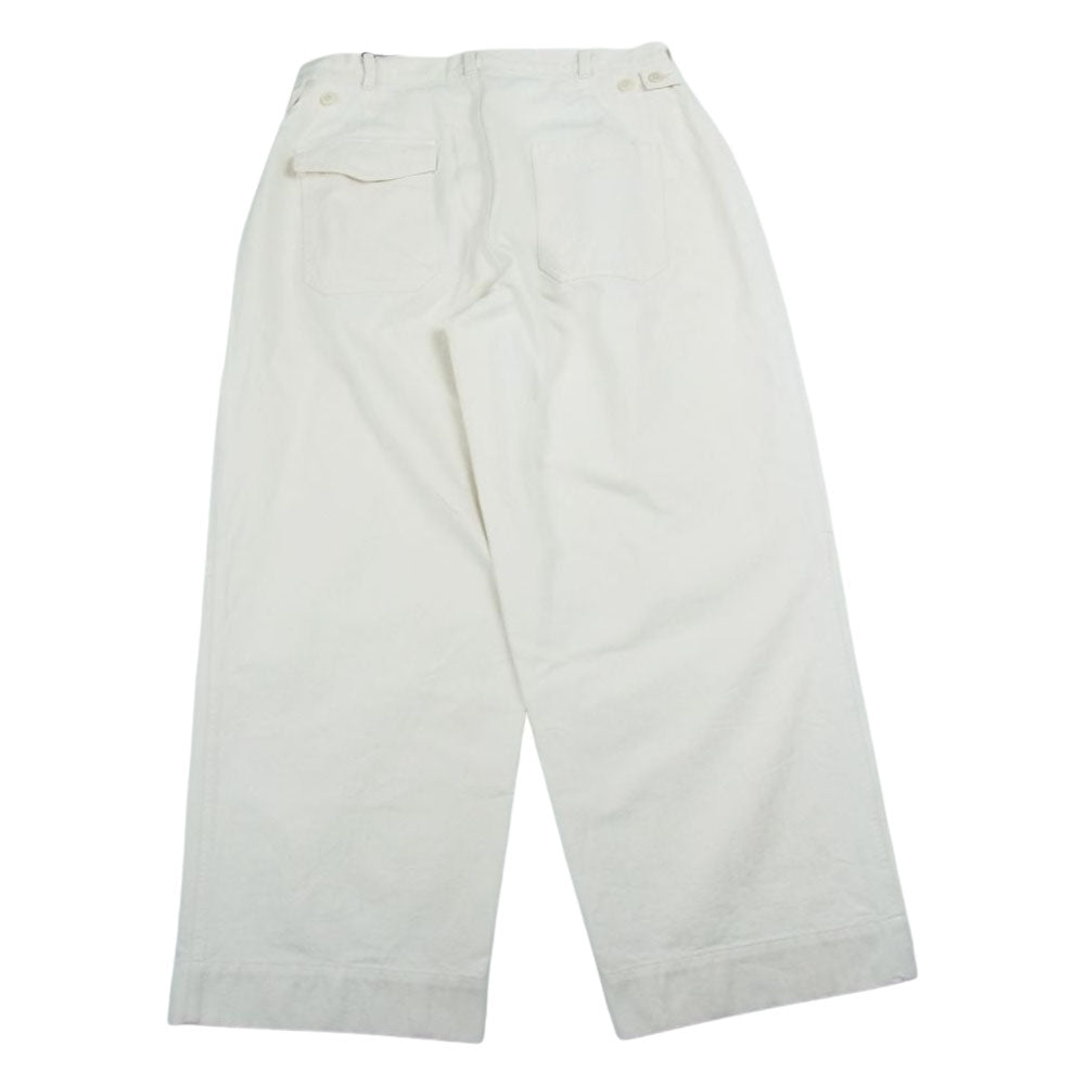 アプレッセ 22SAP‐04-03M USAF Hemmed Bottoms ミリタリー ヘム ワイドパンツ オフホワイト系 3【美品】【中古】