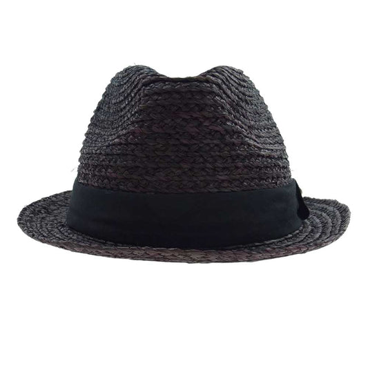 STUSSY ステューシー SS ロゴリボン 麦わら帽子 ストローハット ダークブラウン系 L/XL【中古】