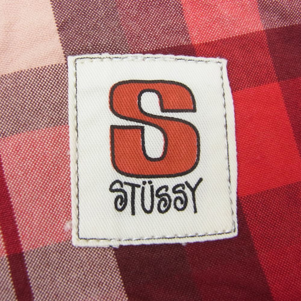 STUSSY ステューシー 紺タグ チェック柄 ショーツ ハーフパンツ レッド
