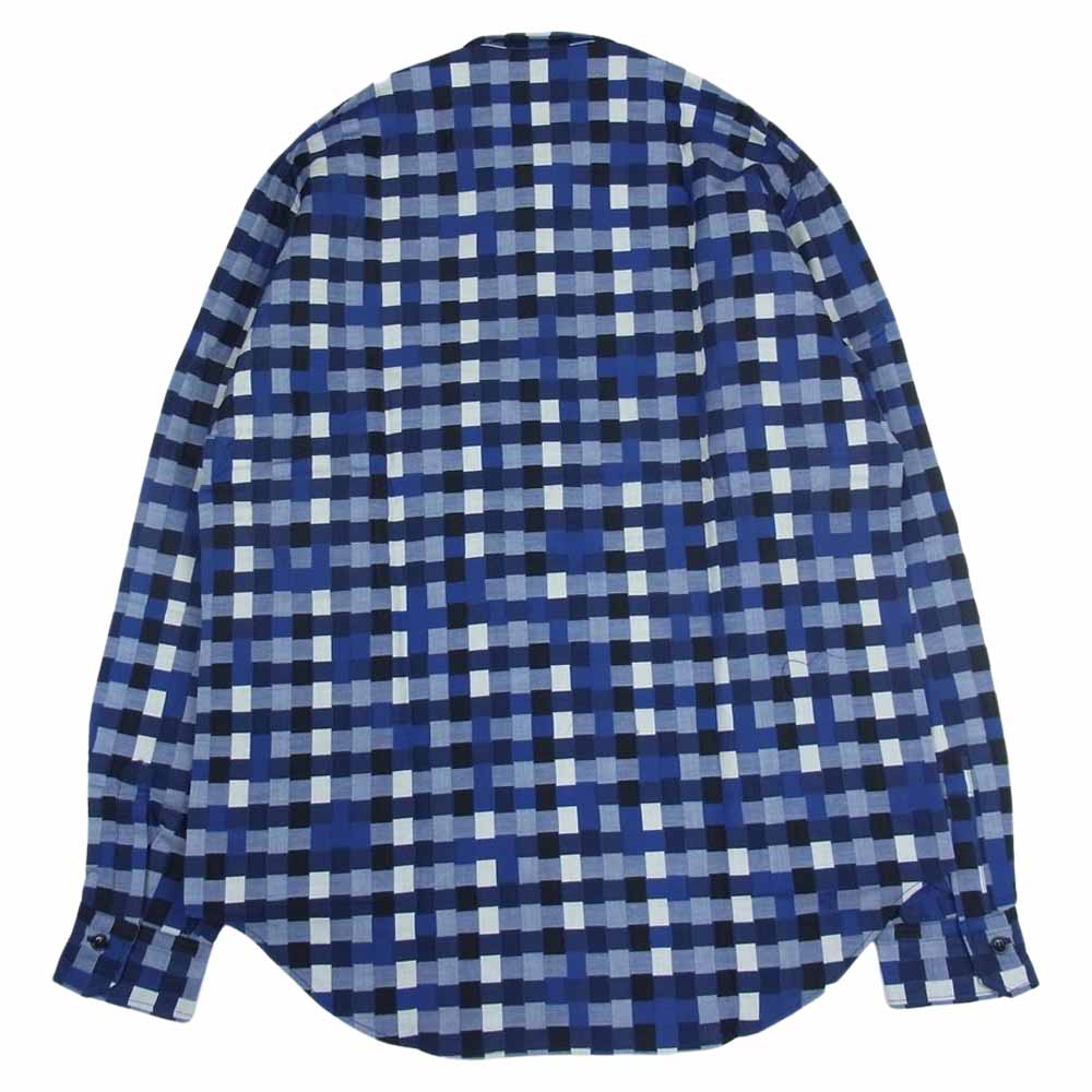 N.HOOLYWOOD エヌハリウッド 131-SHO04 チェック柄 格子編み 胸ポケット 長袖 シャツ ネイビー系 36【中古】
