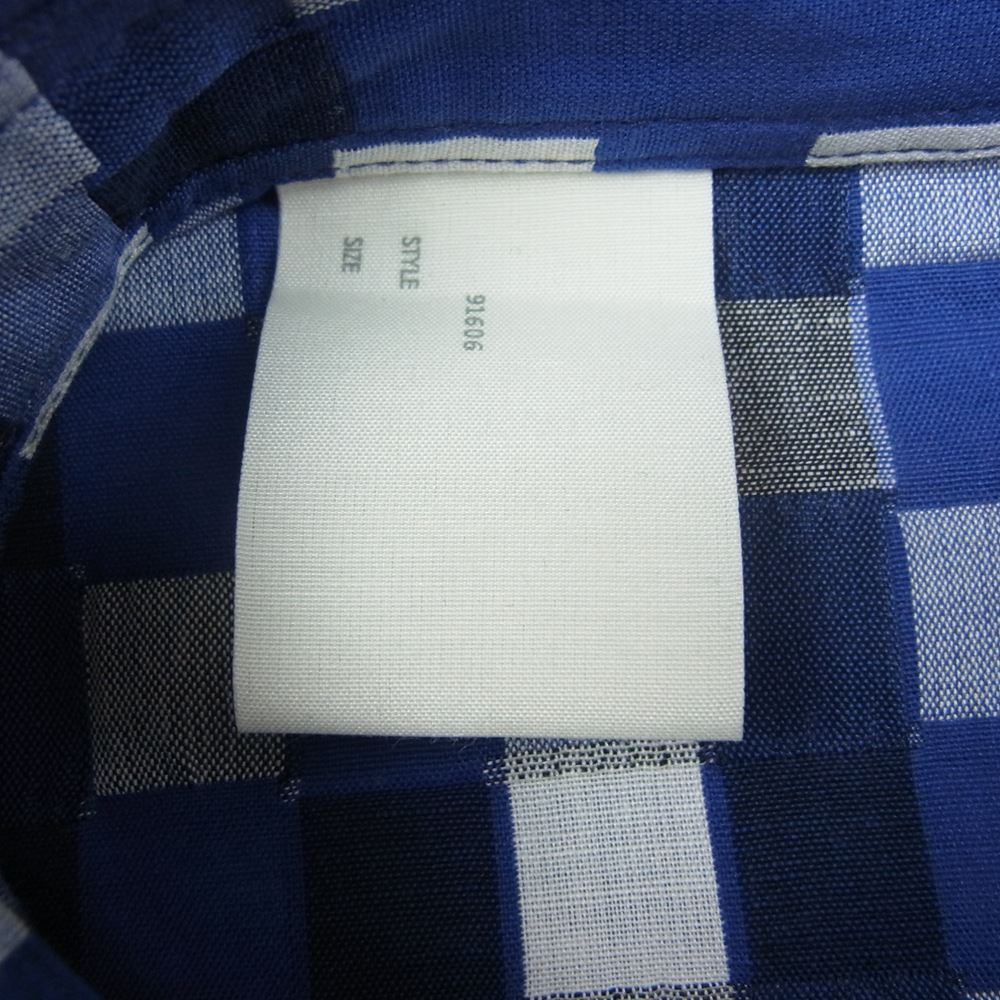 N.HOOLYWOOD エヌハリウッド 131-SHO04 チェック柄 格子編み 胸ポケット 長袖 シャツ ネイビー系 36【中古】