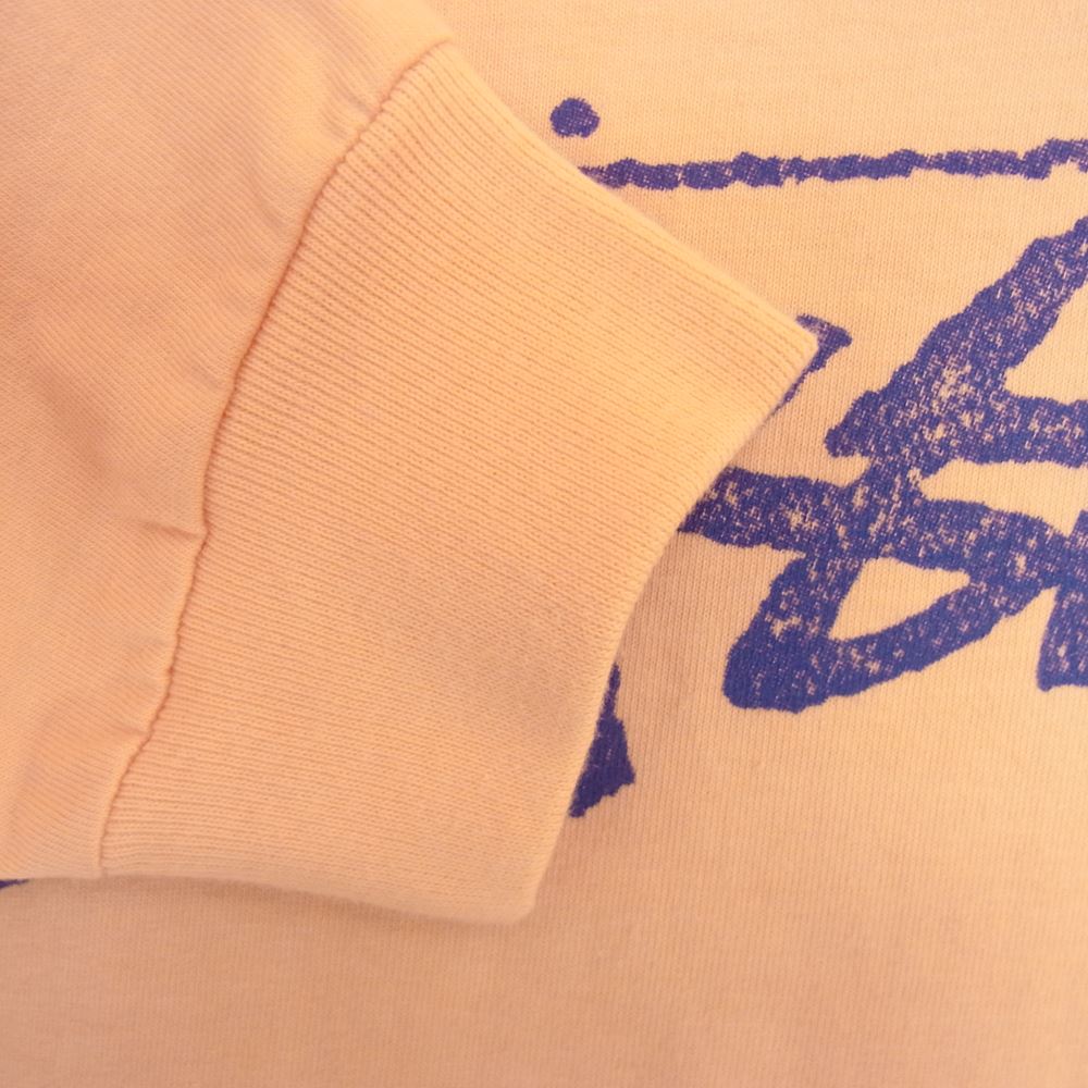STUSSY ステューシー ストックロゴ パーカー カットソー オレンジ系 S【中古】