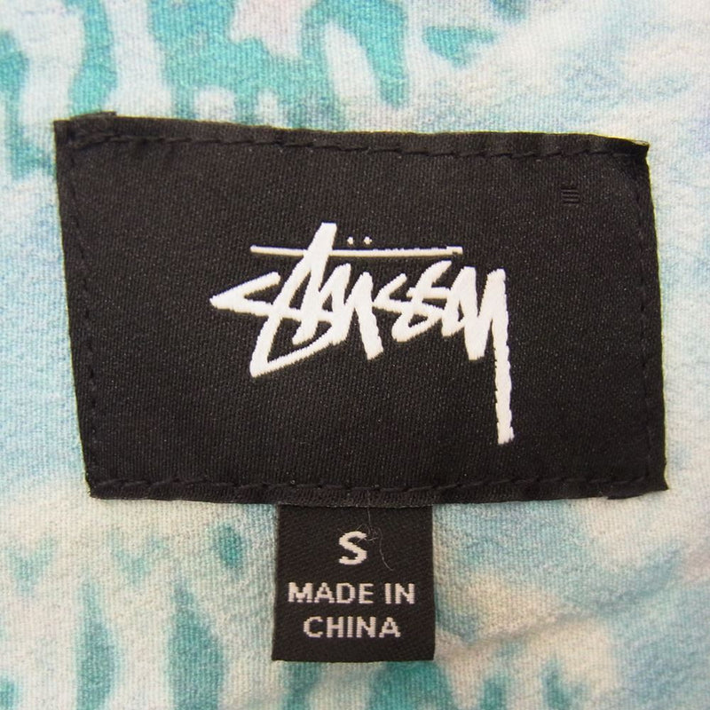 STUSSY ステューシー Sonoma Dye Pattern Shirt オープンカラー 長袖 レーヨン シャツ S ライトブルー系 S【中古】