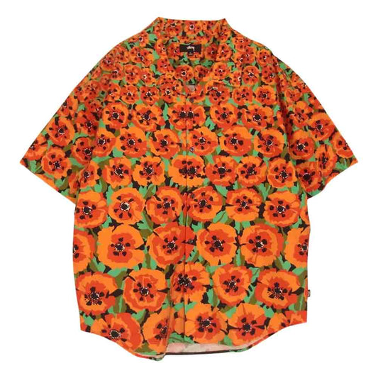 STUSSY ステューシー POPPY プリント 半袖 シャツ マルチカラー系 L【中古】