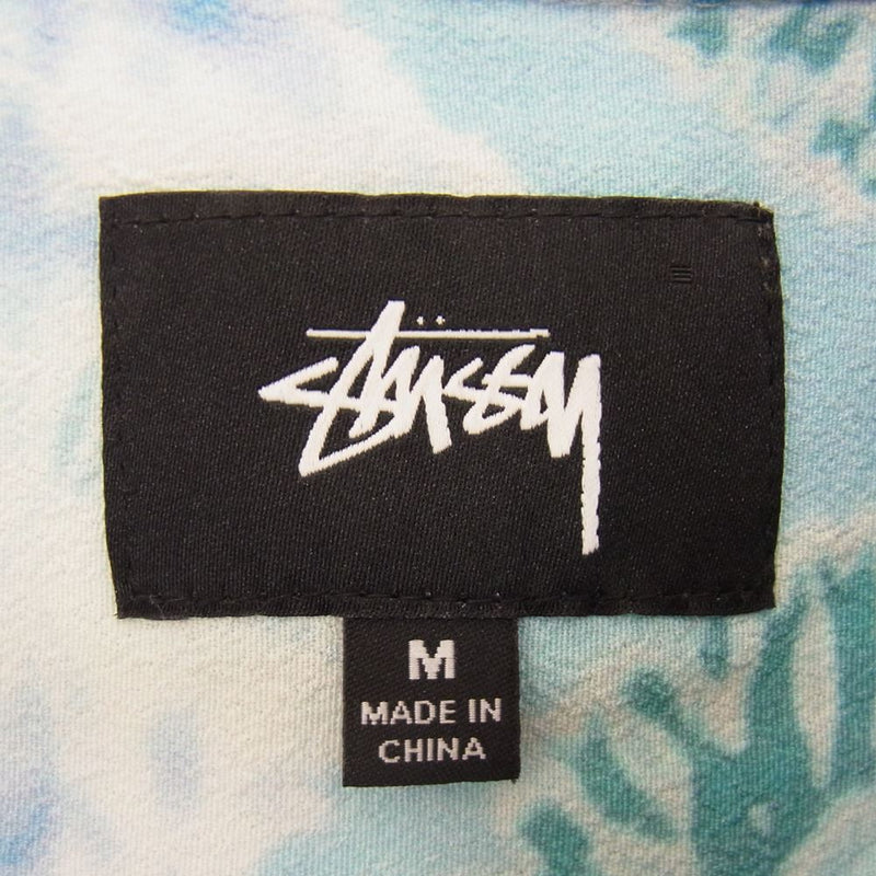 STUSSY ステューシー Sonoma Dye Pattern Shirt オープンカラー 長袖 レーヨン シャツ M ライトブルー系 M【中古】