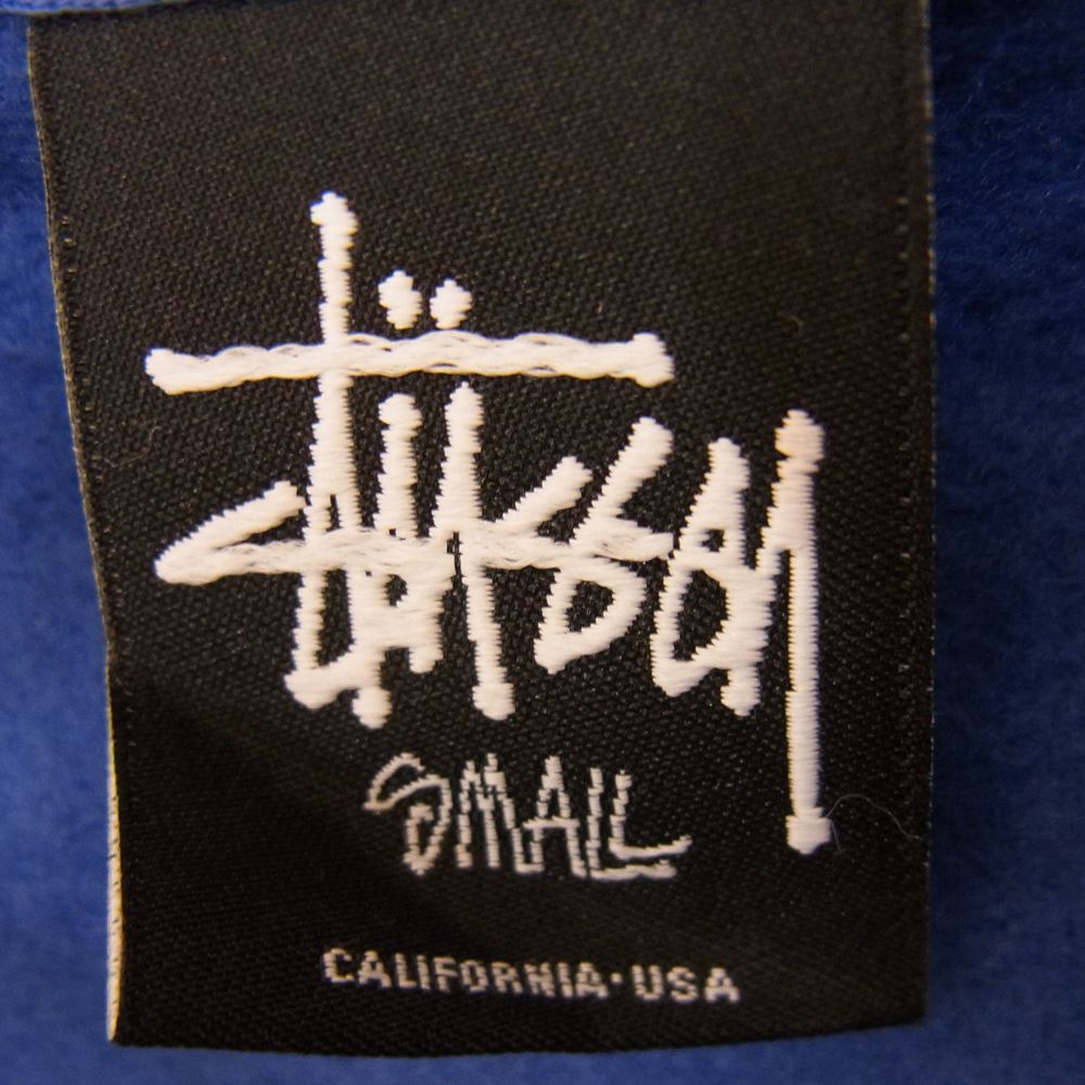 STUSSY ステューシー ハイビスカス柄 ジップアップ スウェット パーカー ブルー ブルー系 ゴールド系 S【中古】