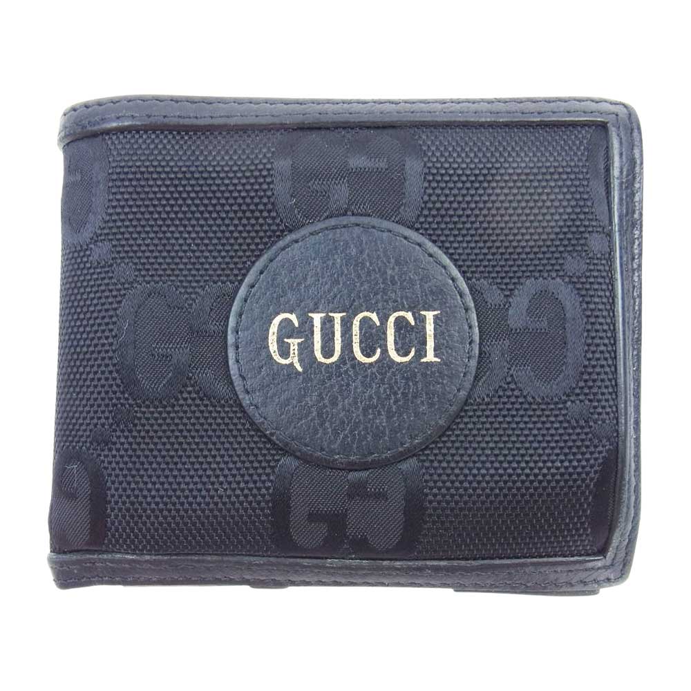 GUCCI グッチ GG Off The Grid オフザグリッド ロゴレザーパッチ 二つ折り財布 ブラック系【中古】