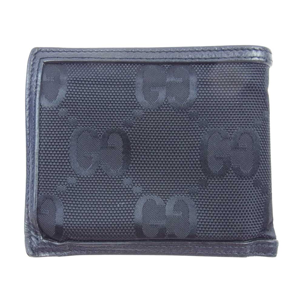 GUCCI グッチ GG Off The Grid オフザグリッド ロゴレザーパッチ 二つ折り財布 ブラック系【中古】