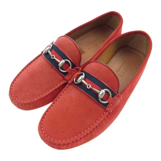 GUCCI グッチ 450892 CMA40 QUEEN クイーン ホースビット ドライビングシューズ レッド系 7.5【中古】