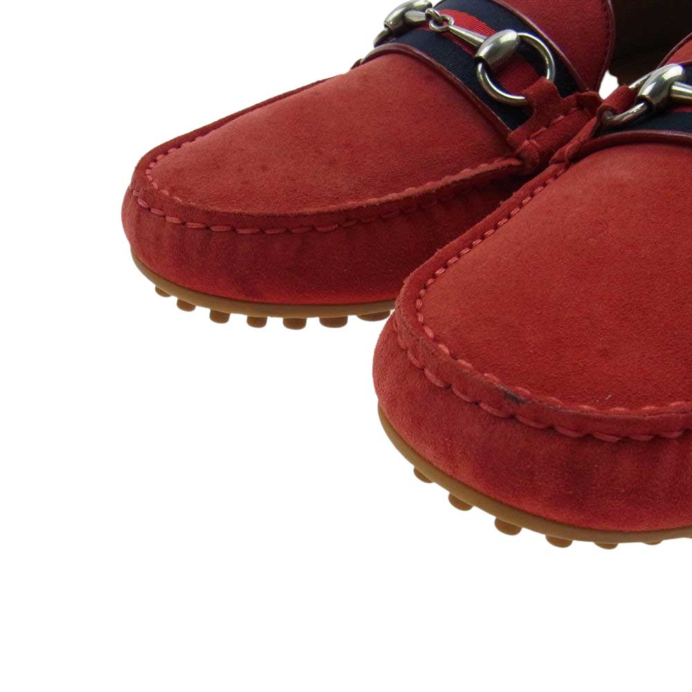 GUCCI グッチ 450892 CMA40 QUEEN クイーン ホースビット ドライビングシューズ レッド系 7.5【中古】