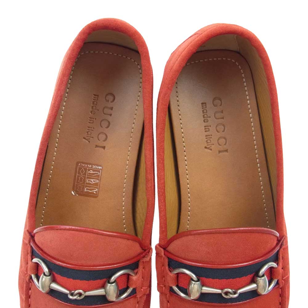 GUCCI グッチ 450892 CMA40 QUEEN クイーン ホースビット ドライビングシューズ レッド系 7.5【中古】