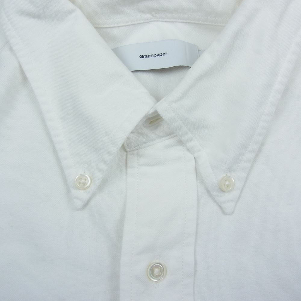GRAPHPAPER グラフペーパー 22SS GM221-50124B Oxford Oversized B.D S/S Shirt オックスフォード オーバーサイズ ボタンダウン 半袖 シャツ ホワイト系 F【中古】