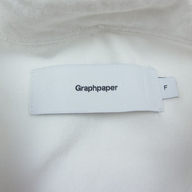 GRAPHPAPER グラフペーパー 22SS GM221-50124B Oxford Oversized B.D S/S Shirt オックスフォード オーバーサイズ ボタンダウン 半袖 シャツ ホワイト系 F【中古】
