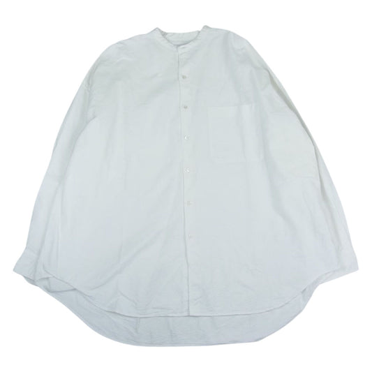 GRAPHPAPER グラフペーパー 23SS GM231-50230B Oxford Oversized L/S Band Collar Shirt オックスフォード オーバーサイズ 長袖 バンドカラー シャツ ホワイト系 F【中古】