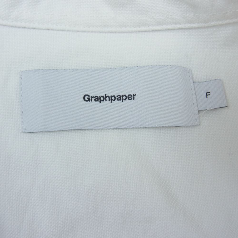 GRAPHPAPER グラフペーパー 23SS GM231-50230B Oxford Oversized L/S Band Collar Shirt オックスフォード オーバーサイズ 長袖 バンドカラー シャツ ホワイト系 F【中古】
