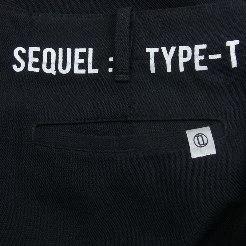 シークエル TYPE-T タイプT 2タック ワイド テーパード スラックス パンツ ブラック系 L【中古】