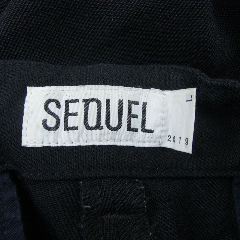 シークエル TYPE-T タイプT 2タック ワイド テーパード スラックス パンツ ブラック系 L【中古】