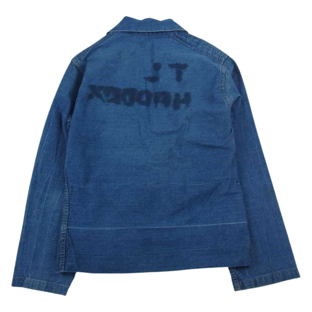 ユーエスネイビー アメリカ海軍 デニム プルオーバ― スキッパー 長袖 シャツ インディゴブルー系【中古】