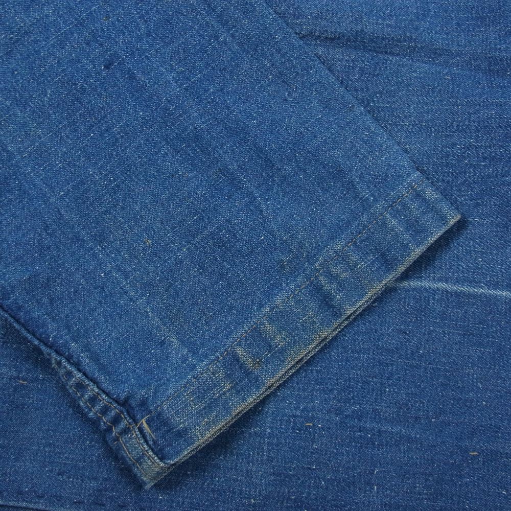 ユーエスネイビー アメリカ海軍 デニム プルオーバ― スキッパー 長袖 シャツ インディゴブルー系【中古】