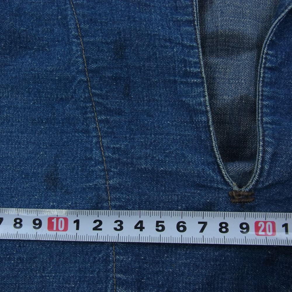 ユーエスネイビー アメリカ海軍 デニム プルオーバ― スキッパー 長袖 シャツ インディゴブルー系【中古】