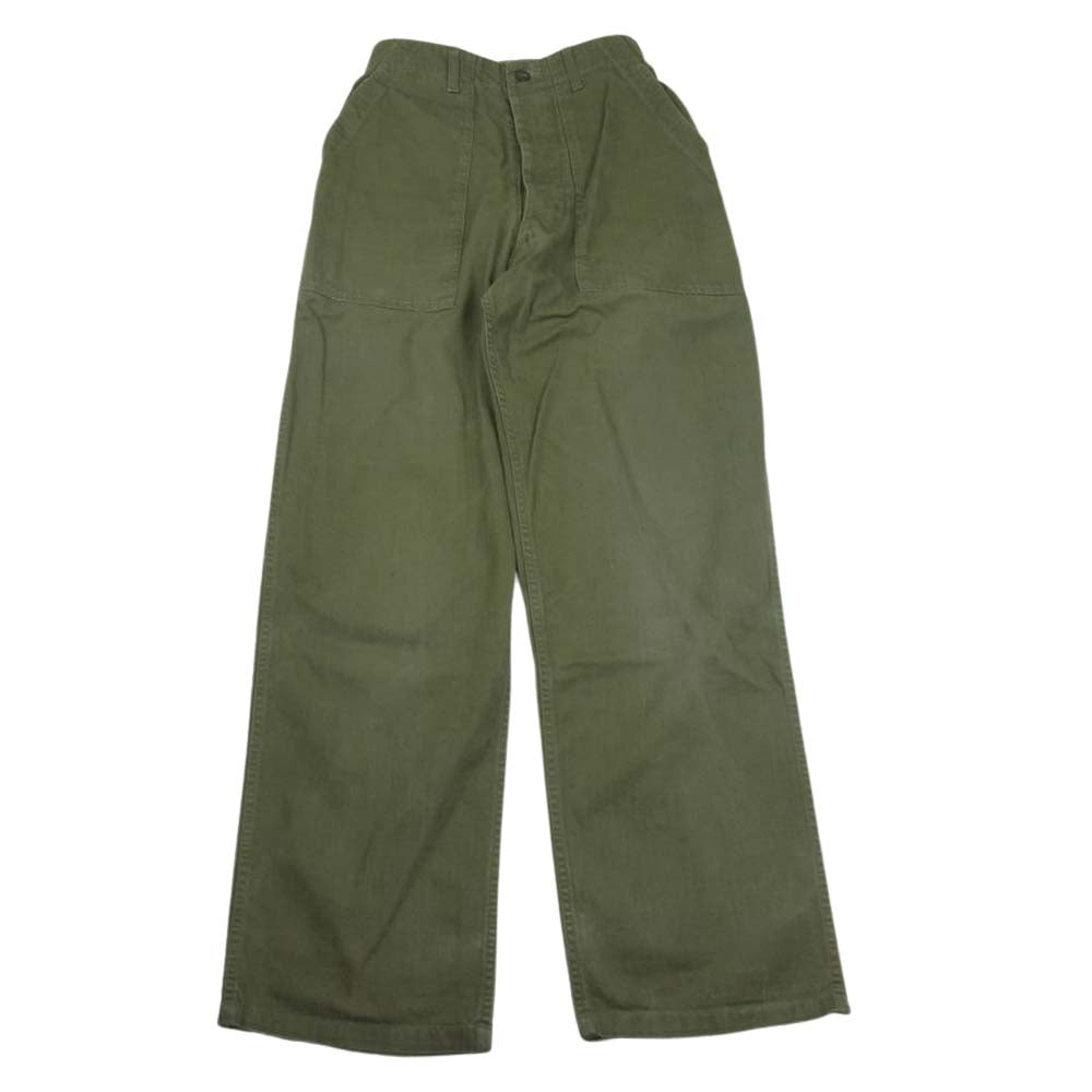 ユーエスアーミー アメリカ陸軍  EARLY 50s HBT ユーティリティー ヘリンボーン トラウザー ベイカー カーゴパンツ カーキ系【中古】