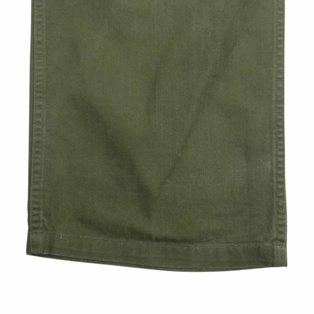 ユーエスアーミー アメリカ陸軍  EARLY 50s HBT ユーティリティー ヘリンボーン トラウザー ベイカー カーゴパンツ カーキ系【中古】