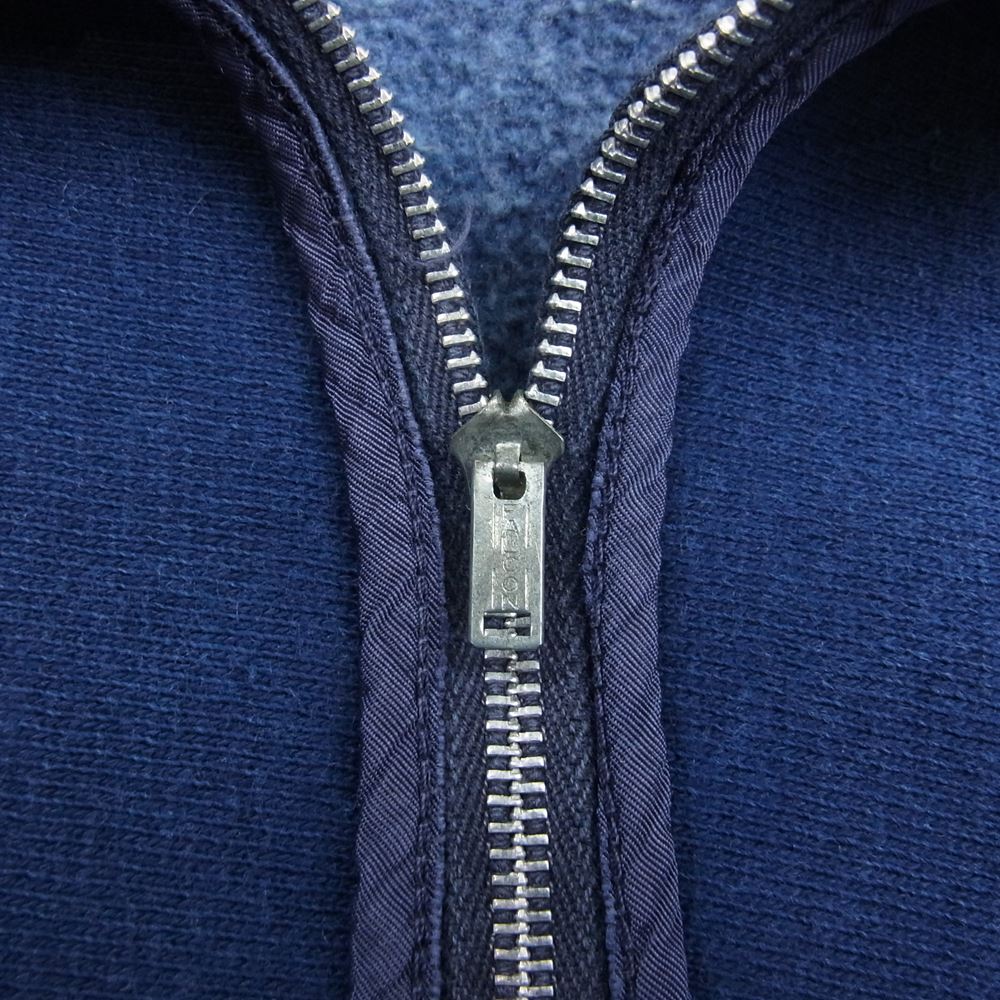 Champion チャンピオン ヴィンテージ 青単タグ 70s USAFA FALCON ZIP リバースウィーブ ハーフジップ スウェット ネイビー系 S【中古】