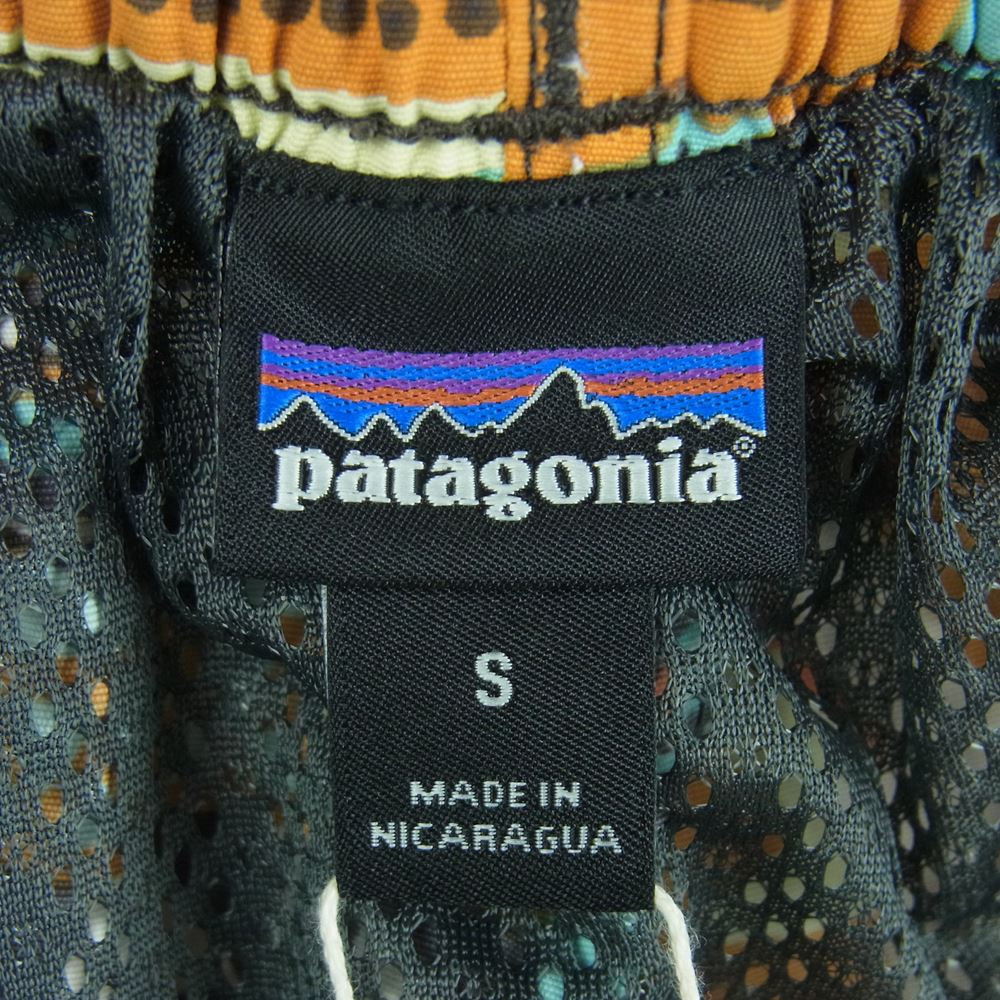 patagonia パタゴニア 21SS 57021 21年製 Baggies Shorts バギーズ ショーツ ハーフ ショート パンツ 総柄 ライトブルー系 オレンジ系 GAFB S【極上美品】【中古】