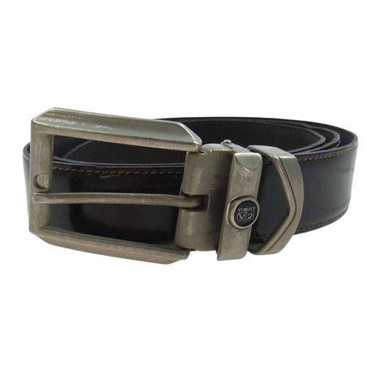 VERSACE ヴェルサーチ レザー ベルト ダークブラウン系【中古】