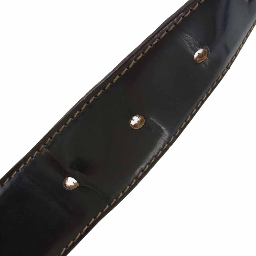 VERSACE ヴェルサーチ レザー ベルト ダークブラウン系【中古】
