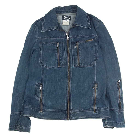 DOLCE&GABBANA ドルチェアンドガッバーナ フルジップ デニムジャケット インディゴブルー系 30/44【中古】