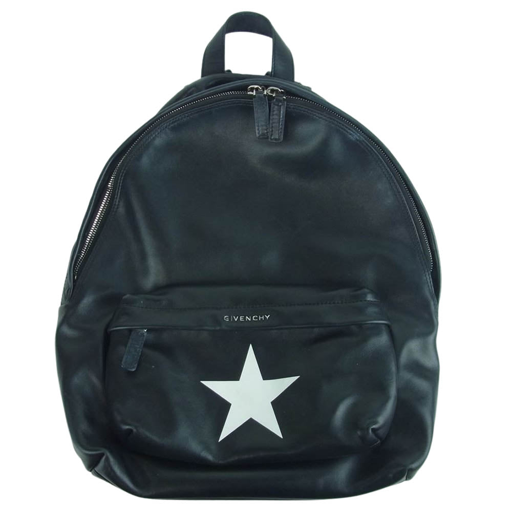 GIVENCHY ジバンシィ スター レザー デイパック リュック バックパック ブラック系【中古】