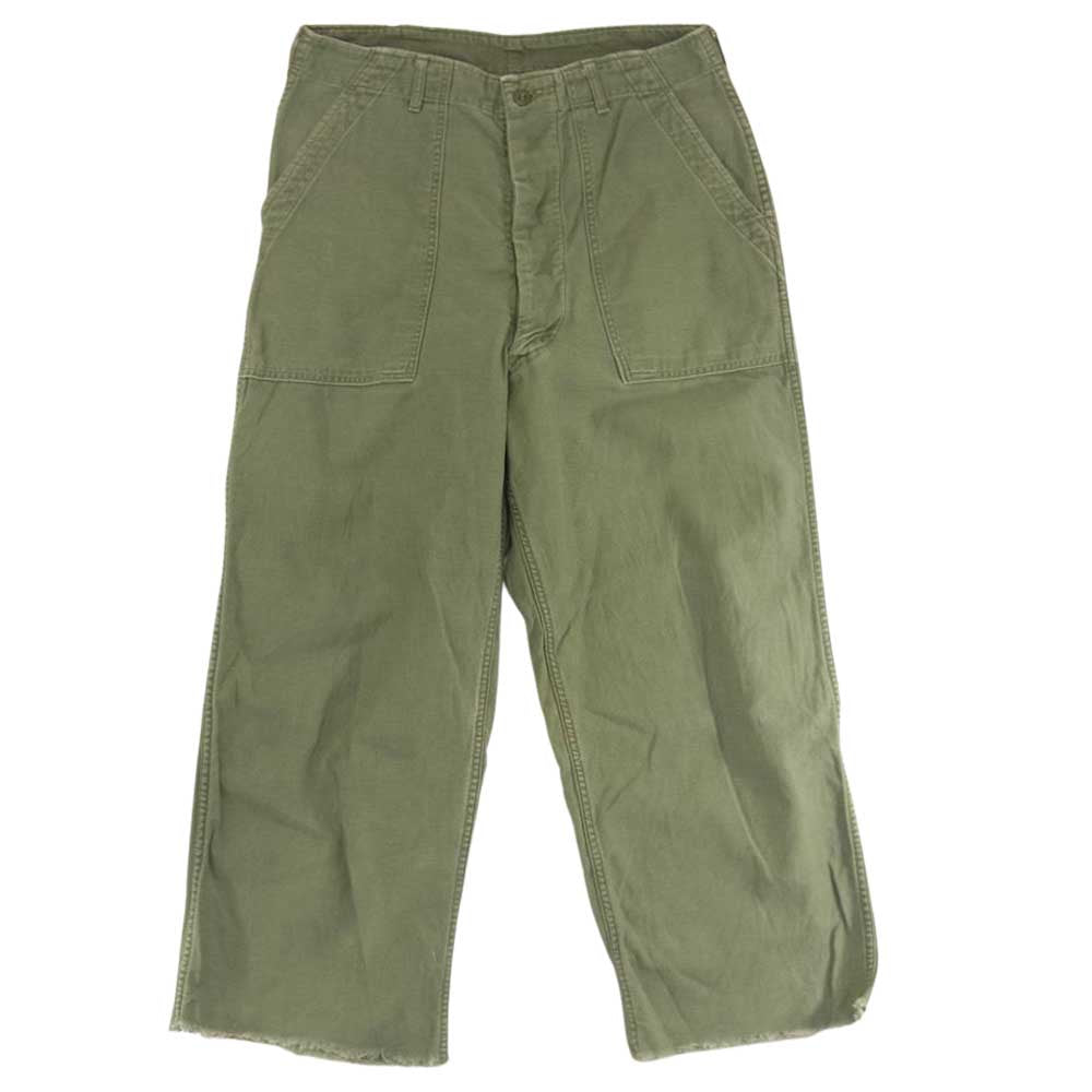 米軍 DSA-100-621 60s~70s OG-107 TYPE1 TROUSERS トラウザー ベイカー パンツ カーキ系 34×35【中古】