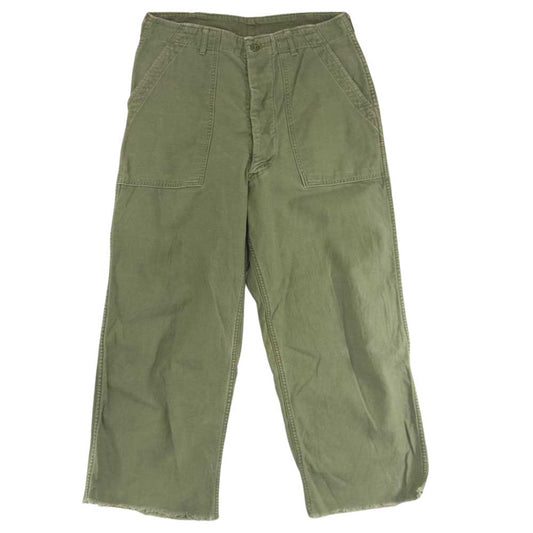 米軍 DSA-100-621 60s~70s OG-107 TYPE1 TROUSERS トラウザー ベイカー パンツ カーキ系 34×35【中古】