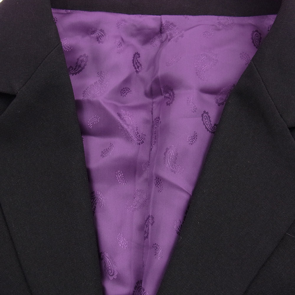 Needles ニードルス 裏地ペイズリー柄 1B テーラードジャケット ウール スラックスパンツ セットアップ スーツ ブラック系 パープル系 M【中古】