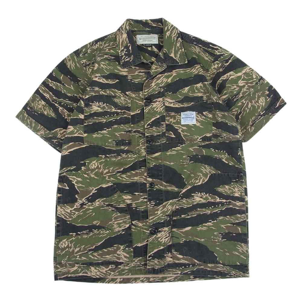 NEIGHBORHOOD ネイバーフッド 14SS CLASSIC WORK TIGER C SHIRTS SS タイガーカモ ミリタリー 半袖 シャツ カーキ系 S【中古】