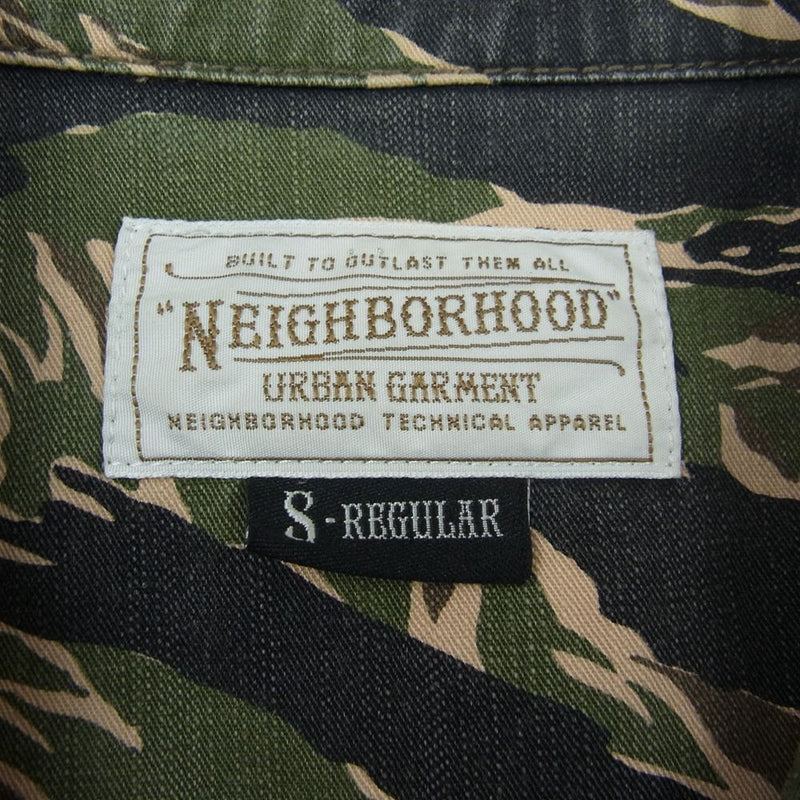 NEIGHBORHOOD ネイバーフッド 14SS CLASSIC WORK TIGER C SHIRTS SS タイガーカモ ミリタリー 半袖 シャツ カーキ系 S【中古】