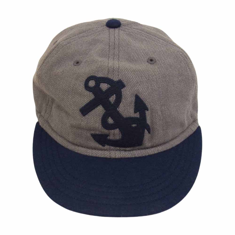 The REAL McCOY'S ザリアルマッコイズ MILITARY BASEBALL CAP USN ANCHOR ミリタリー ベースボール キャップ アンカー 帽子 グレー系 7 1/2【美品】【中古】