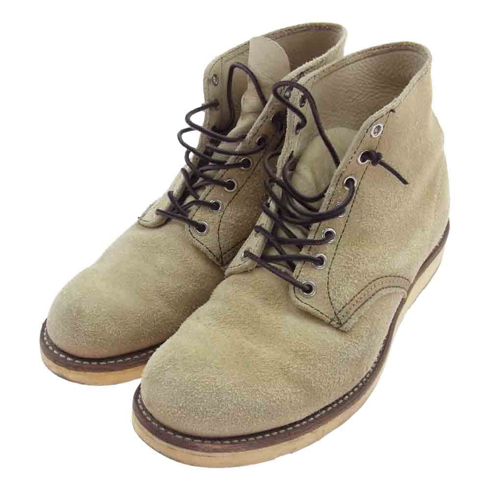 RED WING レッドウィング 8167 刺繍羽タグ 6inch PLAIN TOE プレーントゥ ブーツ ベージュ系 US9.5E　27.5cm【中古】