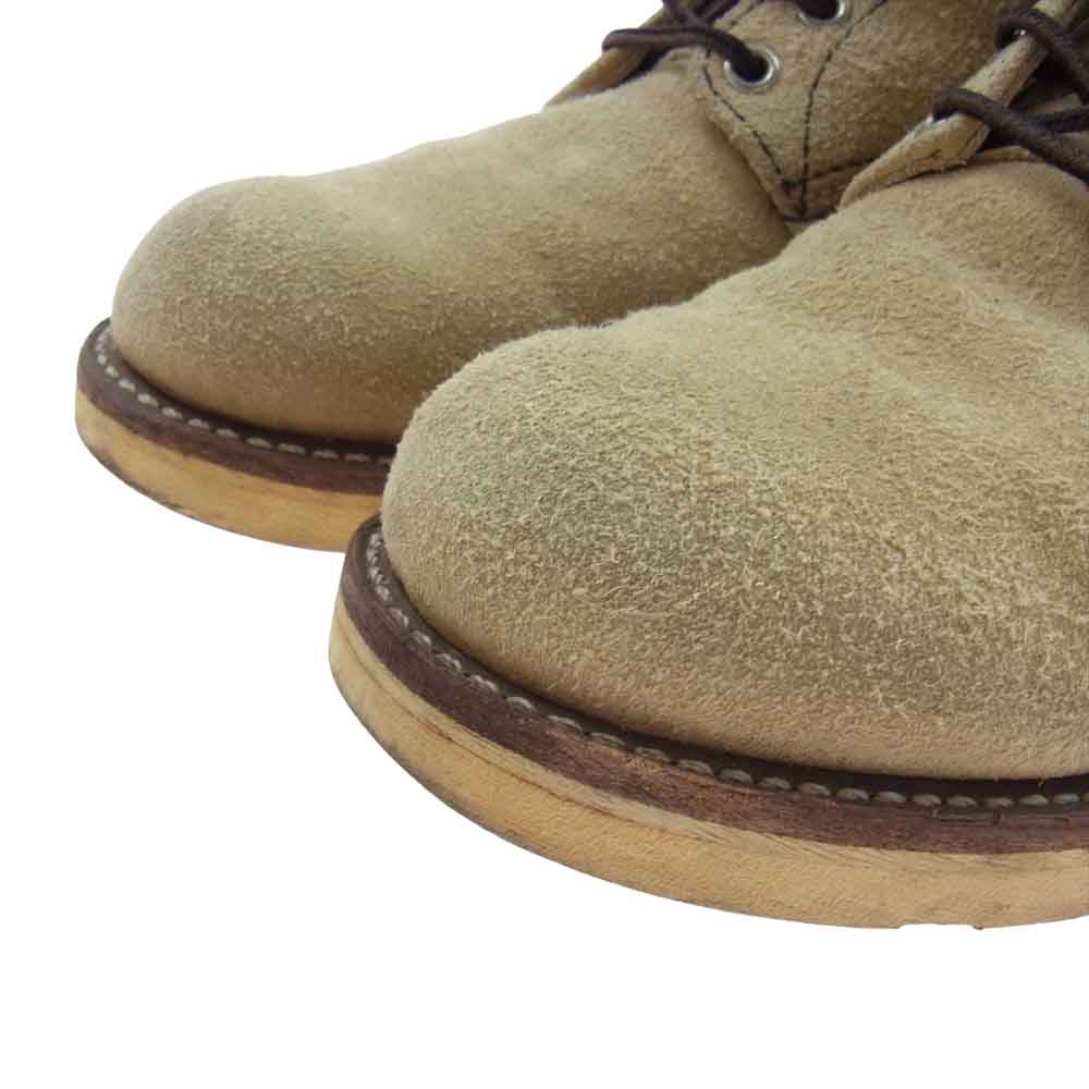 RED WING レッドウィング 8167 刺繍羽タグ 6inch PLAIN TOE プレーントゥ ブーツ ベージュ系 US9.5E　27.5cm【中古】