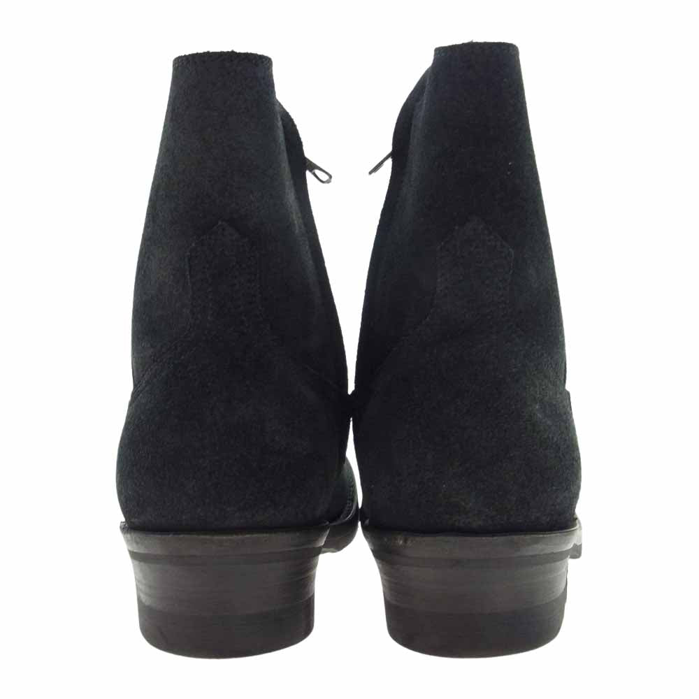 ADDICT CLOTHES アディクトクローズ Addict Boots STEERSUEDE ZIP WESTERN BOOTS ステア スウェード ジップ ウエスタン ブーツ ブラック系 US7.5【美品】【中古】